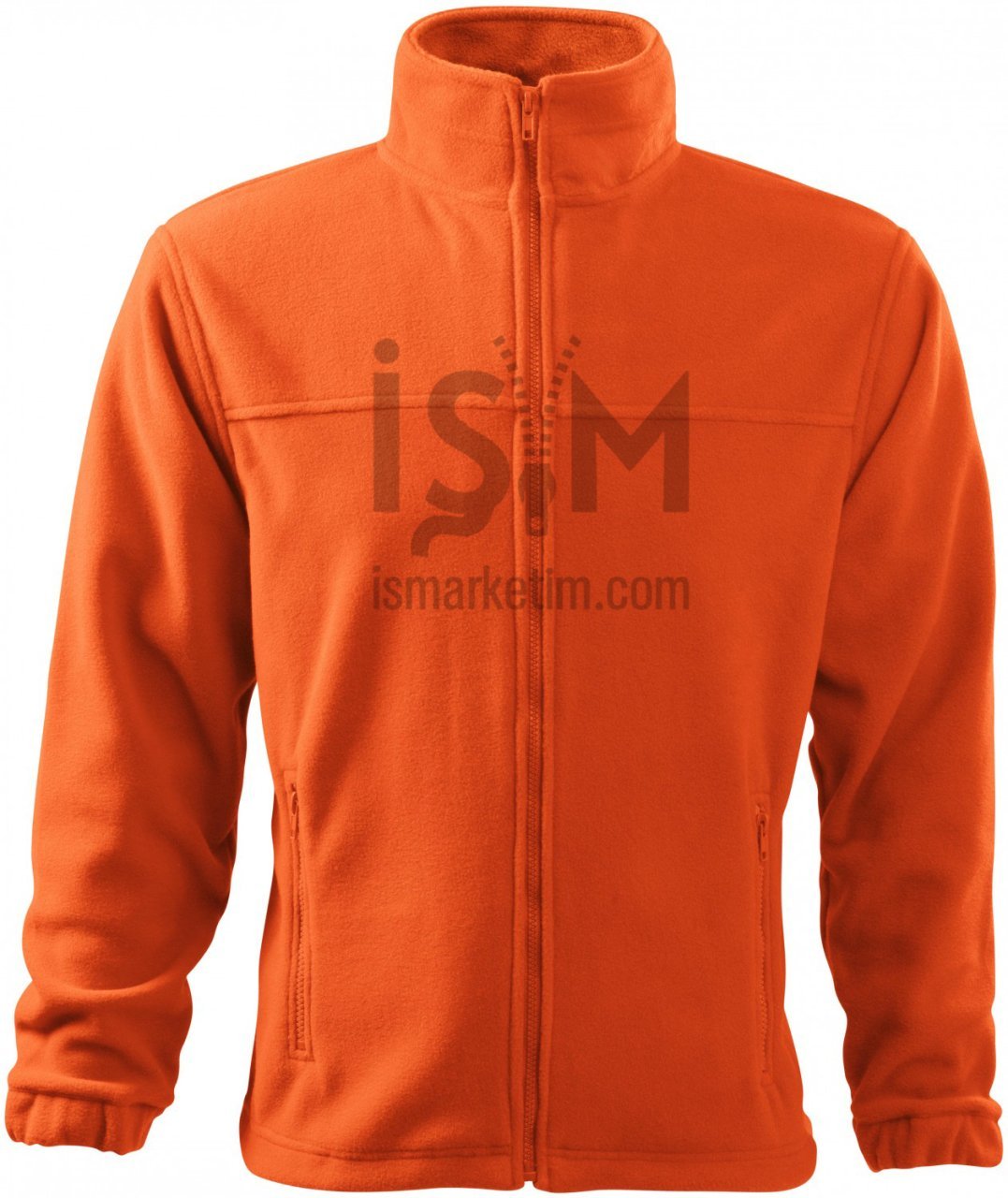 Pocket Zipper Fleece Jacket - Orange