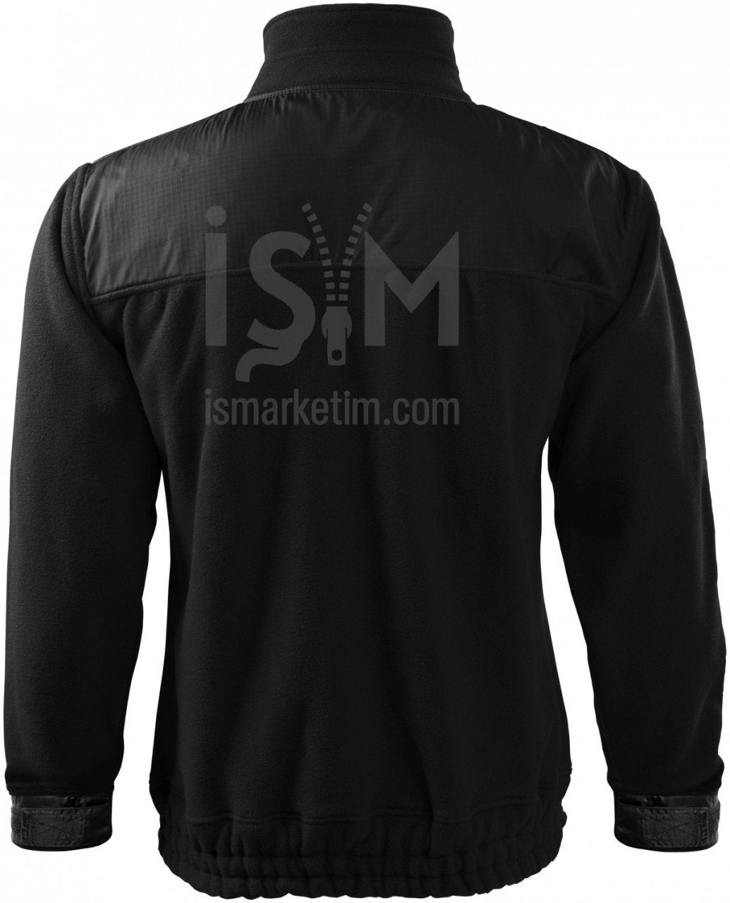 Garnish Double Color Pocket Zippered Fleece Jacket - Black