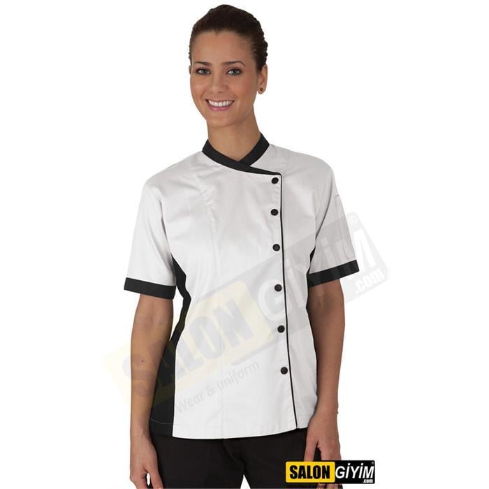 B104 Women's Contrast Chef Jacket