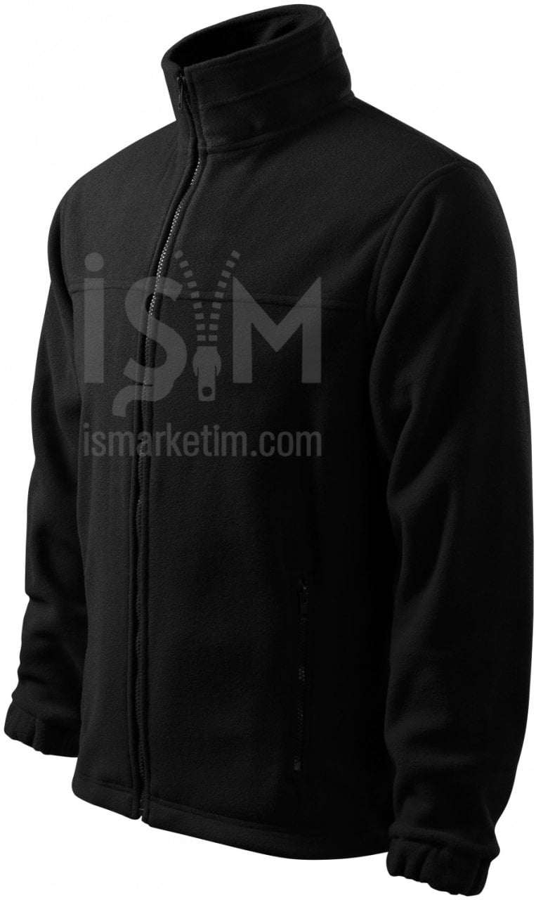 Pocket Zipper Fleece Jacket - Black