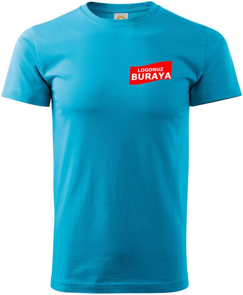 Sýfýr Yaka Penye T-Shirt - Turkuaz