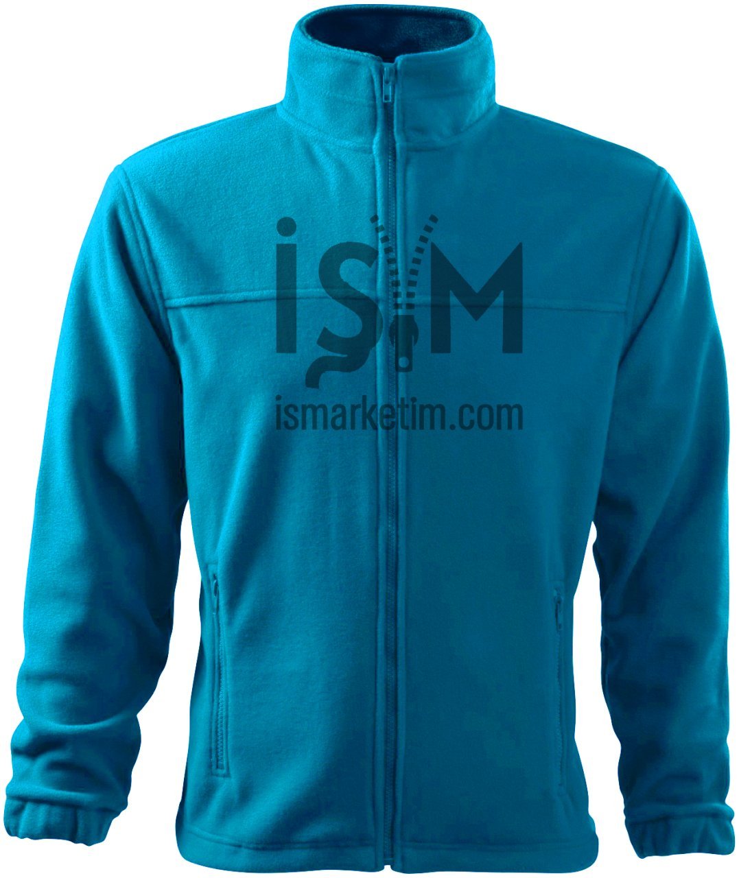 Pocket Zippered Fleece Jacket - Turquoise