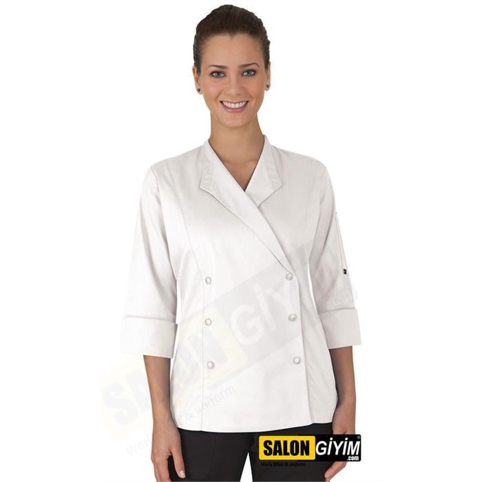 M104 Women's Chef Jacket with Cuff Sleeves