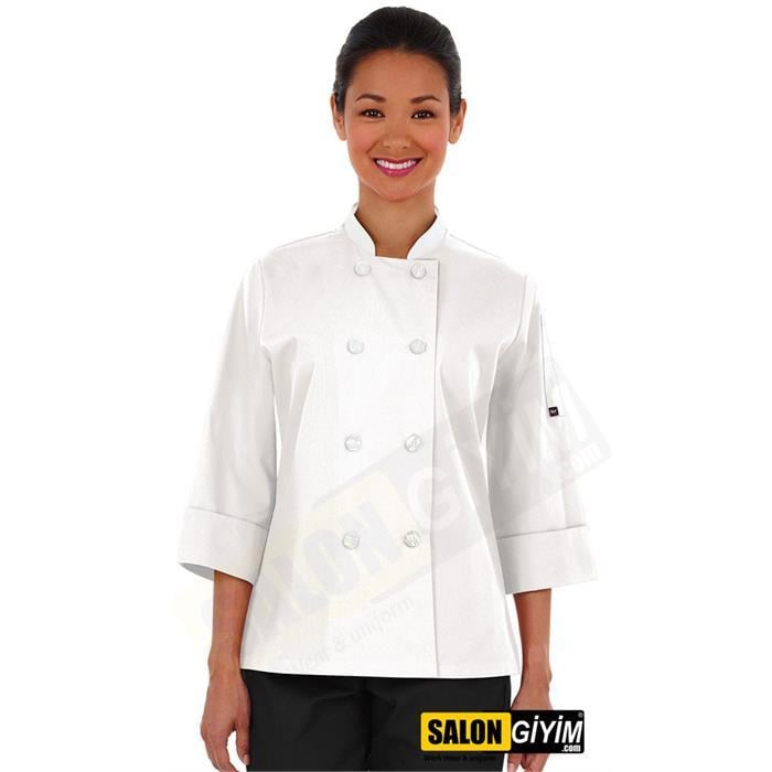 M105 Women's Chef Jacket with Cuff Sleeves
