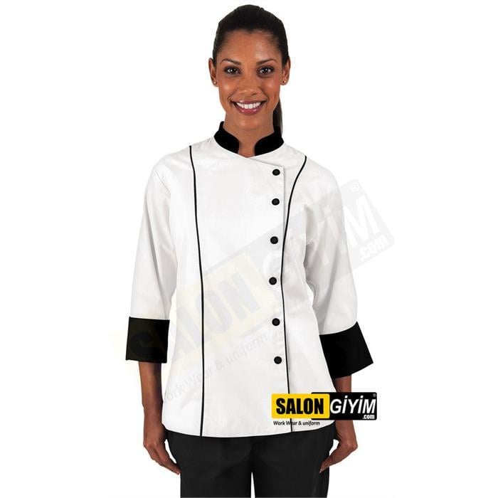 M107 Women's Chef Jacket with Cuff Sleeves