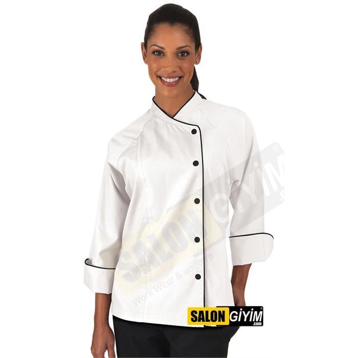 M109 Women's Chef Jacket with Cuff Sleeves