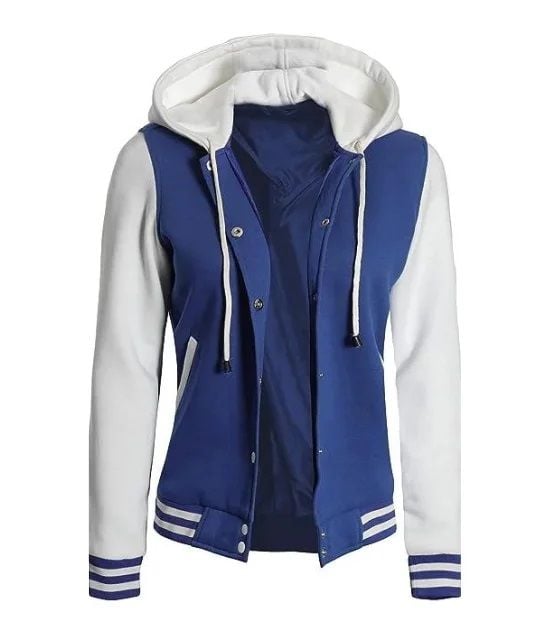 Hooded Embroidered and Printed College Coat, Varsity, Bomber Jacket KPL04
