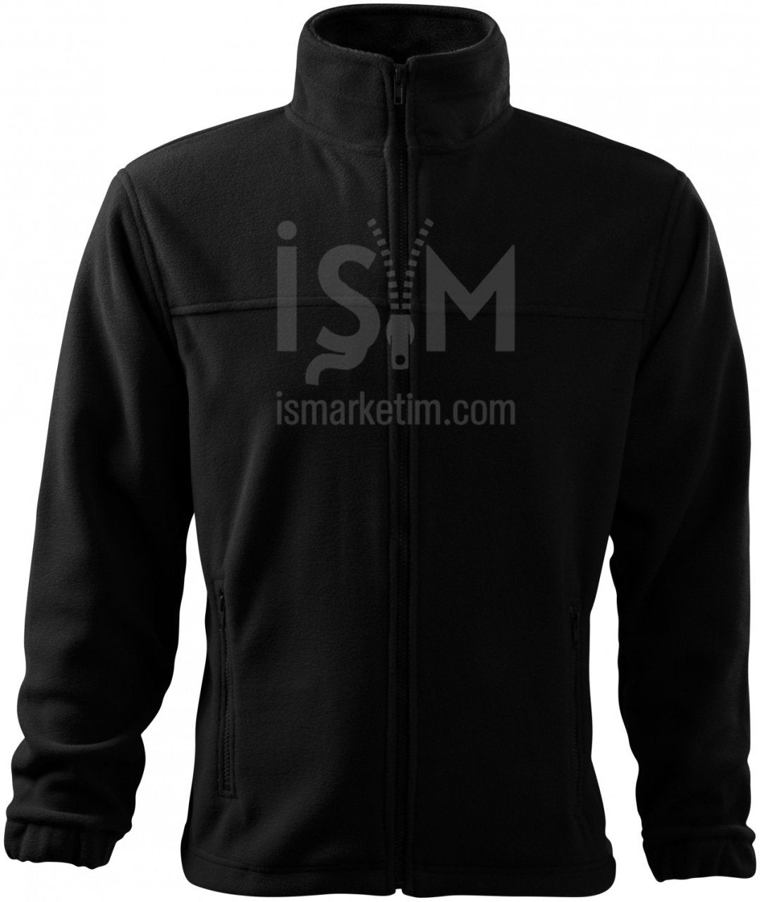 Pocket Zipper Fleece Jacket - Black