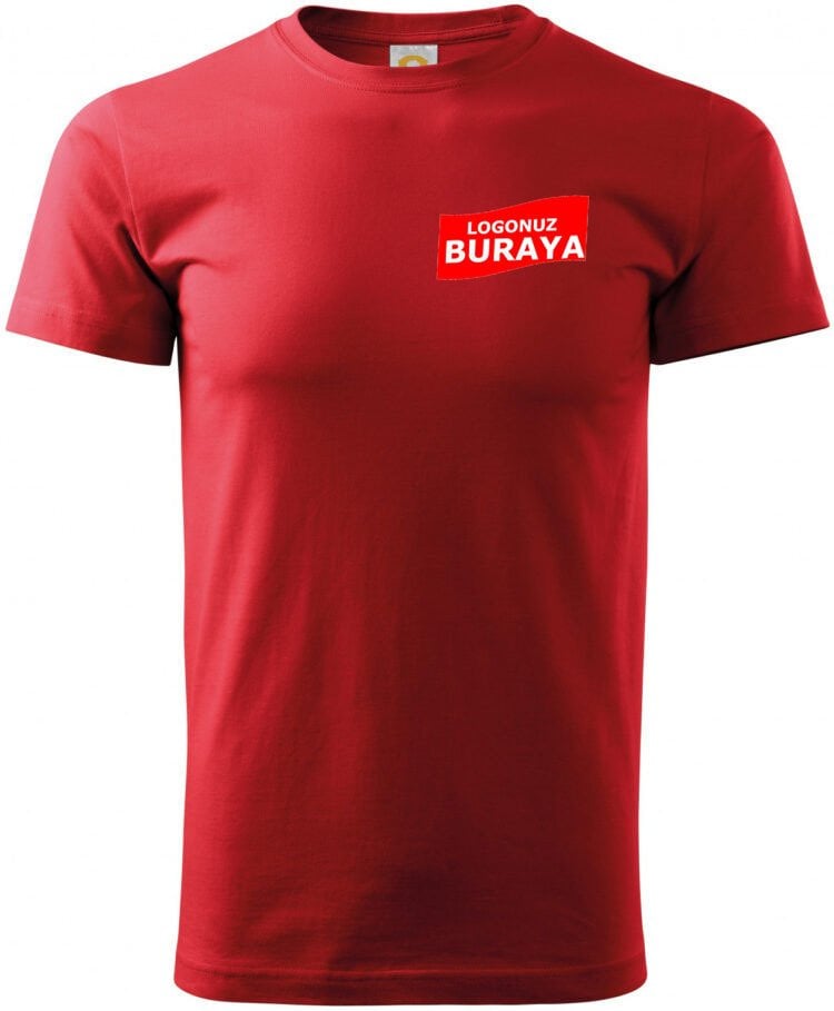 Sýfýr Yaka Penye T-Shirt - Kýrmýzý