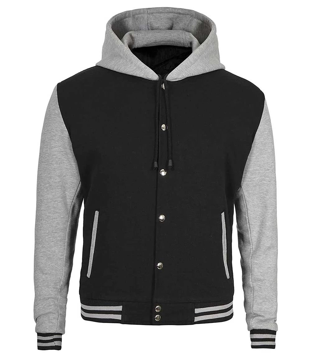 Hooded Embroidered and Printed College Coat, Varsity, Bomber Jacket KPL06