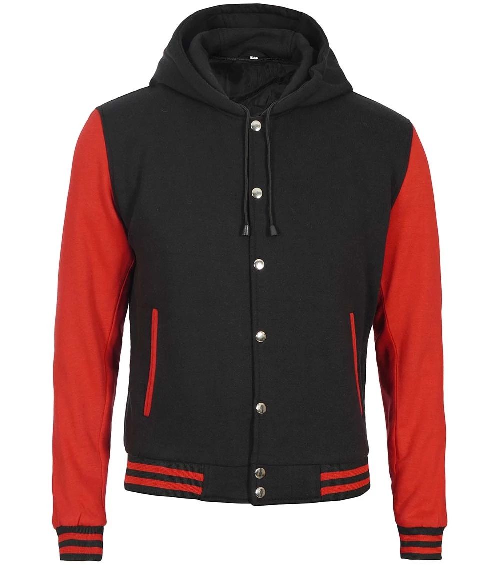 Hooded Embroidered and Printed College Coat, Varsity, Bomber Jacket KPL07