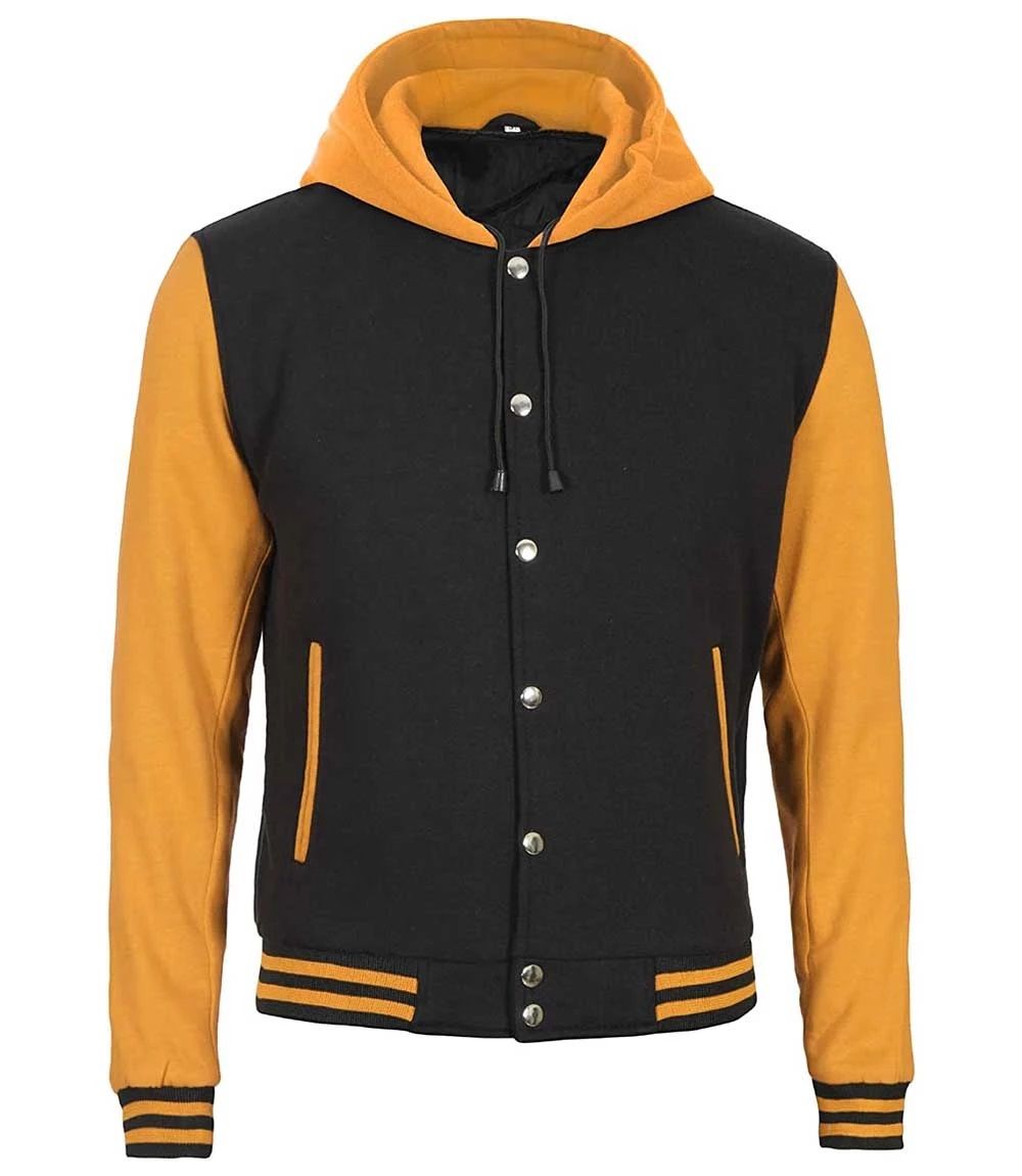 Hooded Embroidered and Printed College Coat, Varsity, Bomber Jacket KPL08