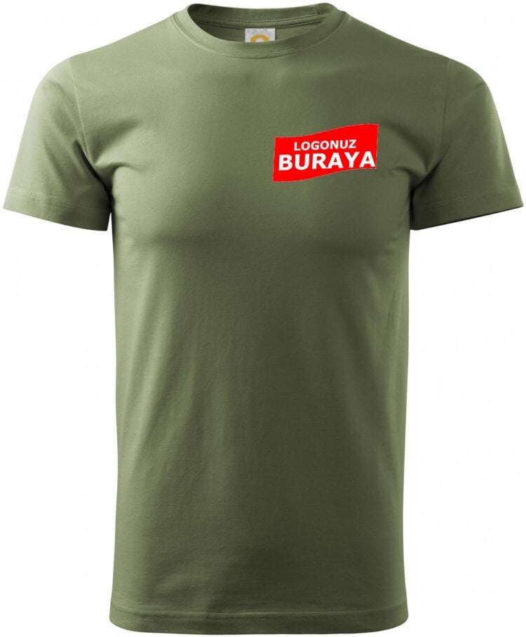 Sýfýr Yaka Penye T-Shirt - Haki