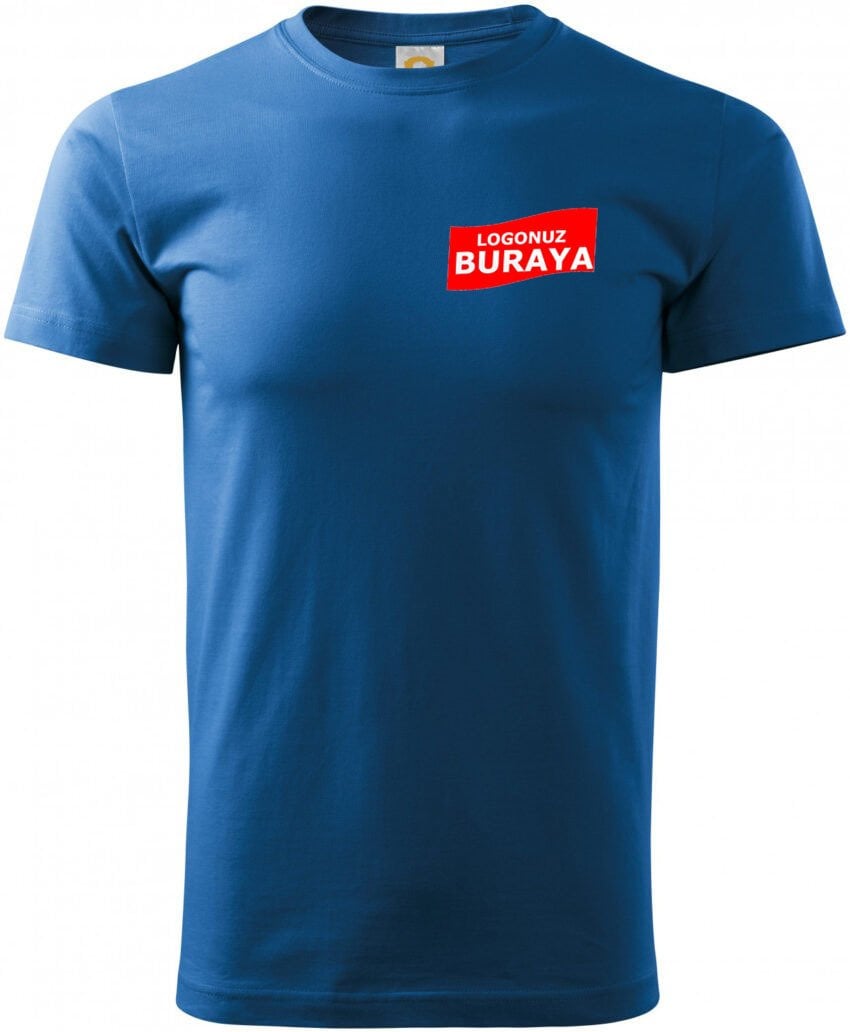 Sýfýr Yaka Penye T-Shirt - Mavi