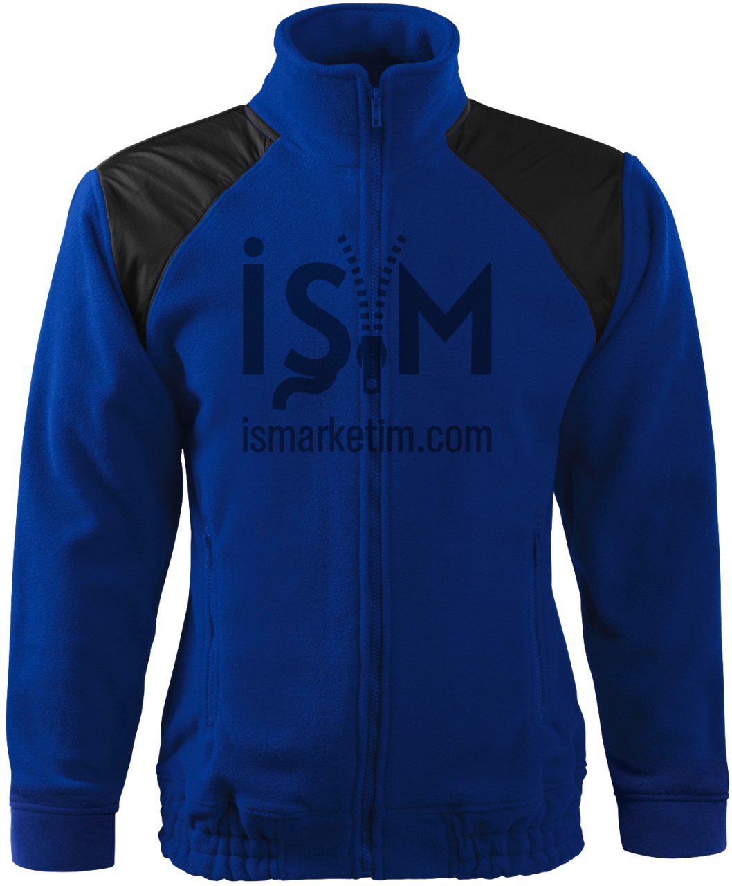 Garnish Double Color Pocket Zippered Fleece Jacket - Sax Blue