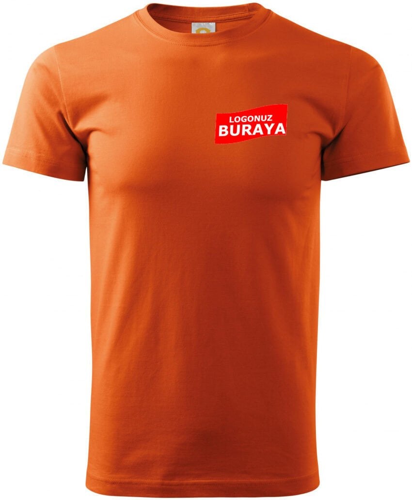 Sýfýr Yaka Penye T-Shirt - Turuncu