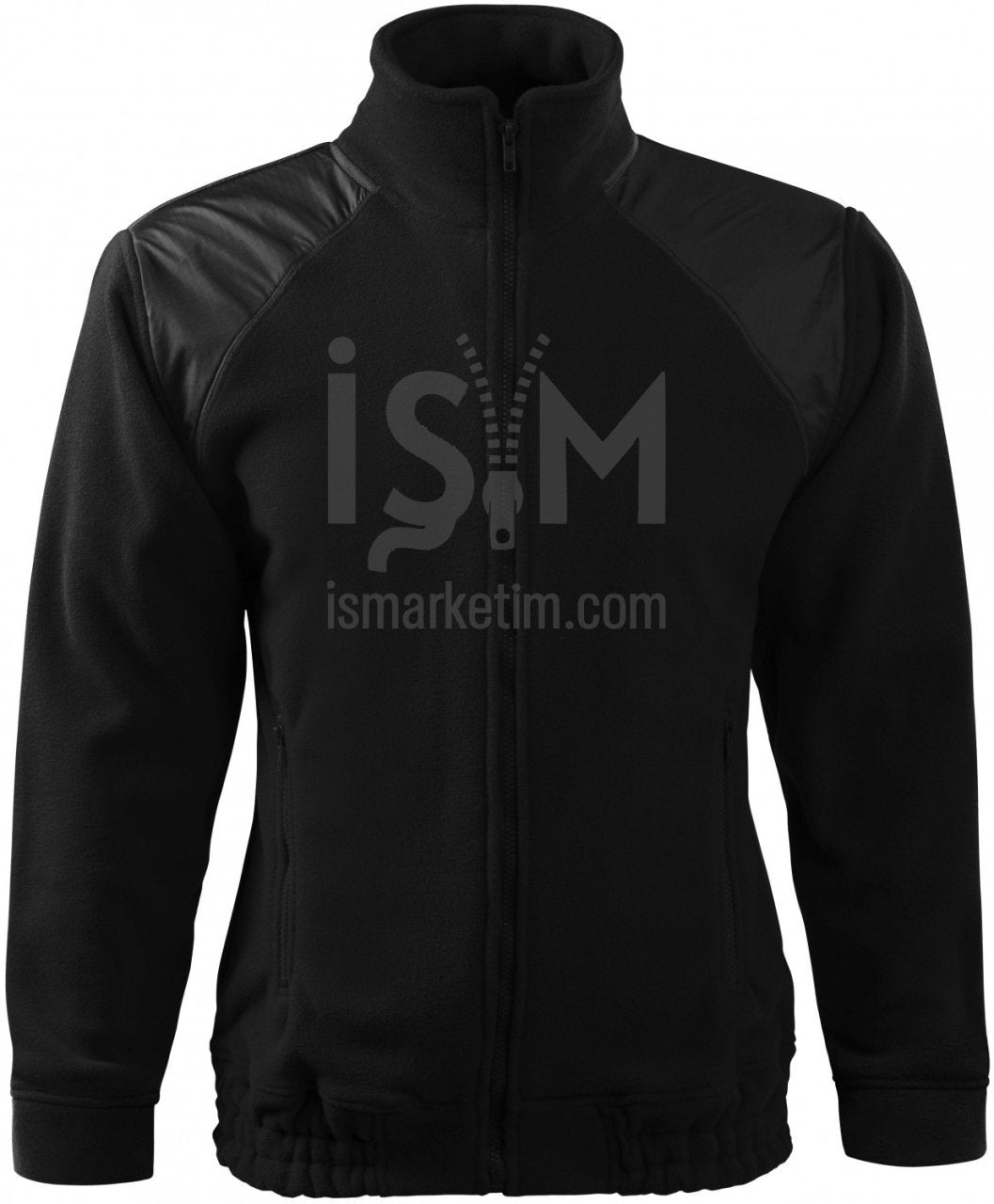 Garnish Double Color Pocket Zippered Fleece Jacket - Black