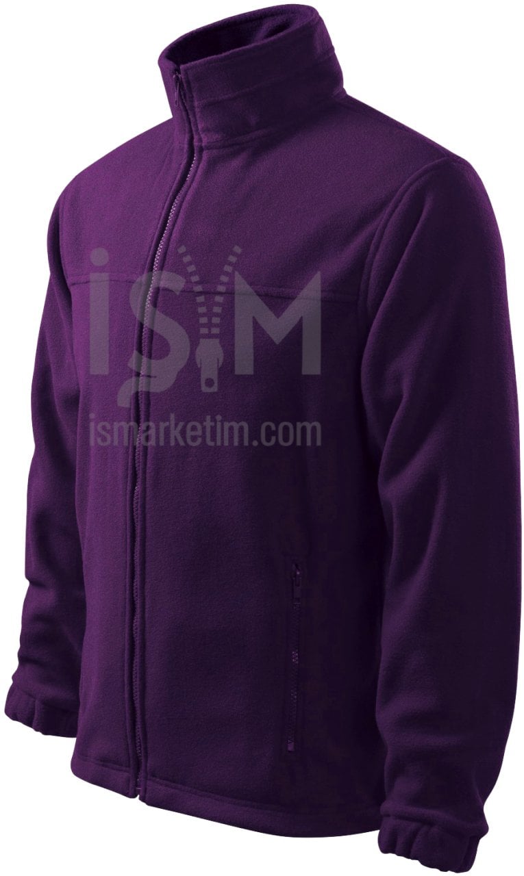 Pocket Zipper Fleece Jacket - Purple