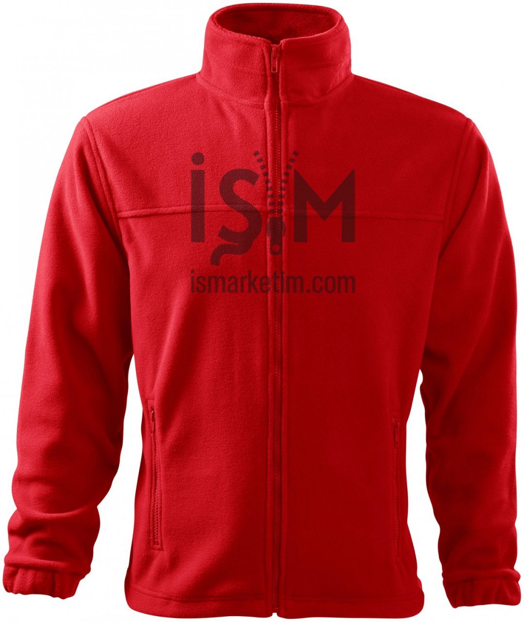 Pocket Zipper Fleece Jacket - Red