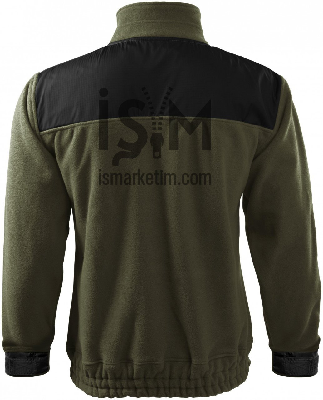 Garnish Double Color Pocket Zippered Fleece Jacket - Khaki Green