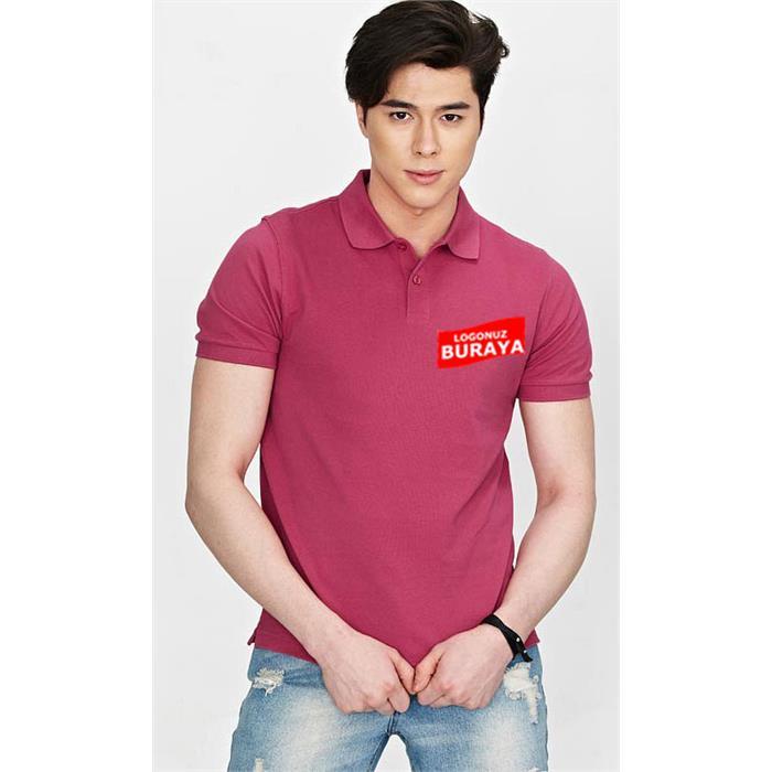 Polo Neck T-Shirt Fuchsia