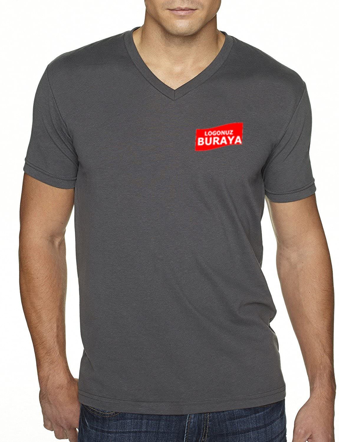 V-Neck Combed T-Shirt - Smoked